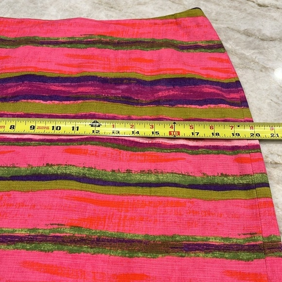 Ann Taylor Colorblock Striped Mini Skirt | Pink, Purple & Green | Size 10 - Picture 7 of 9